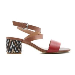 NWOB Iman Red Block Heel Sandals